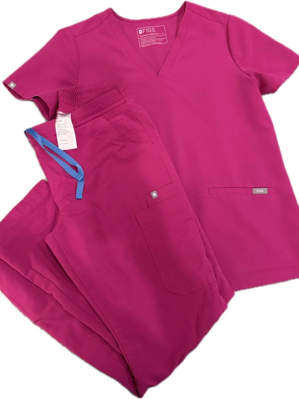 Figs Scrub Top and Pants in Magenta - Picture 1 of 3